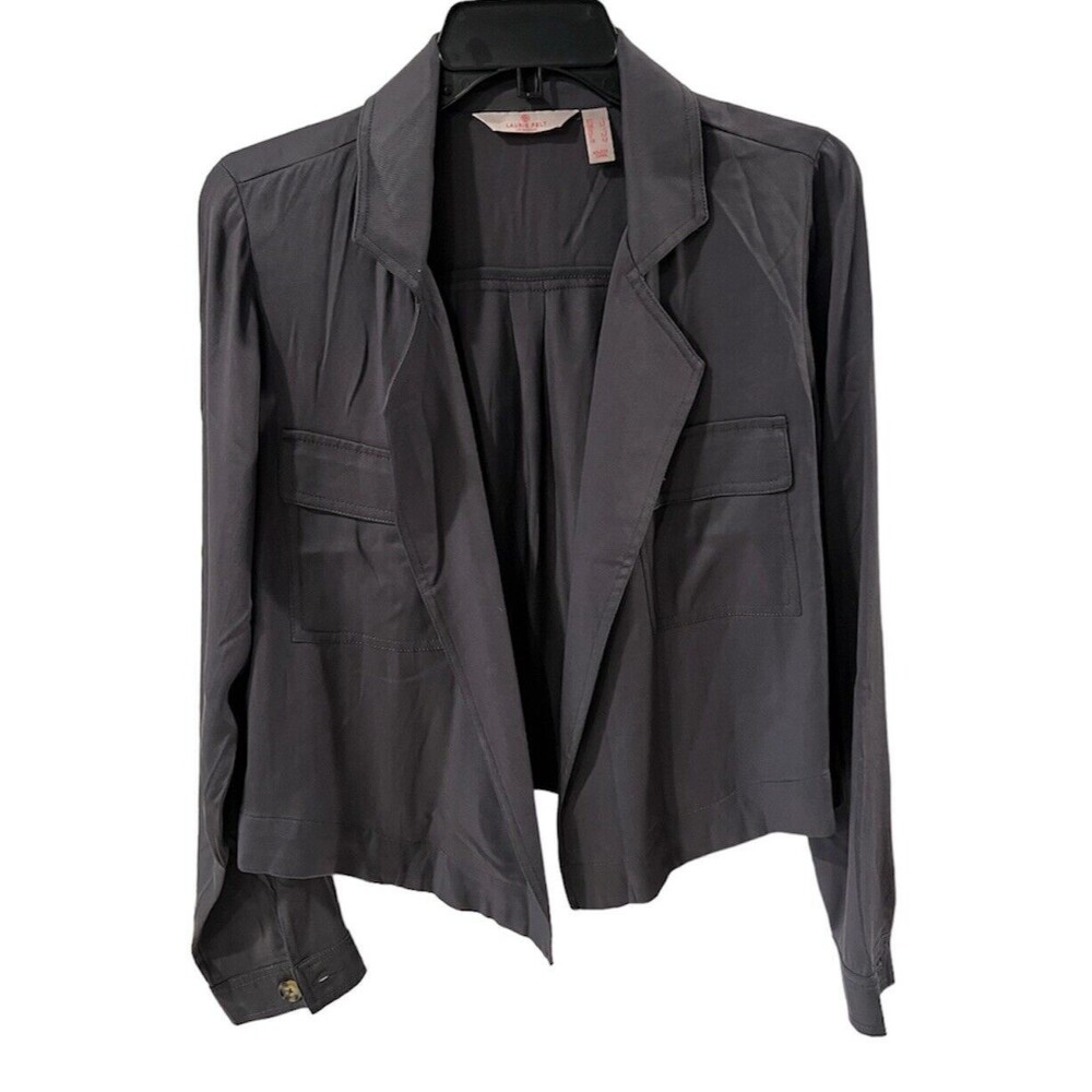 Laurie Felt Los Angeles Jacket Womens Sz S Open Front Crop Blazer Preppy Office - Picture 2 of 8